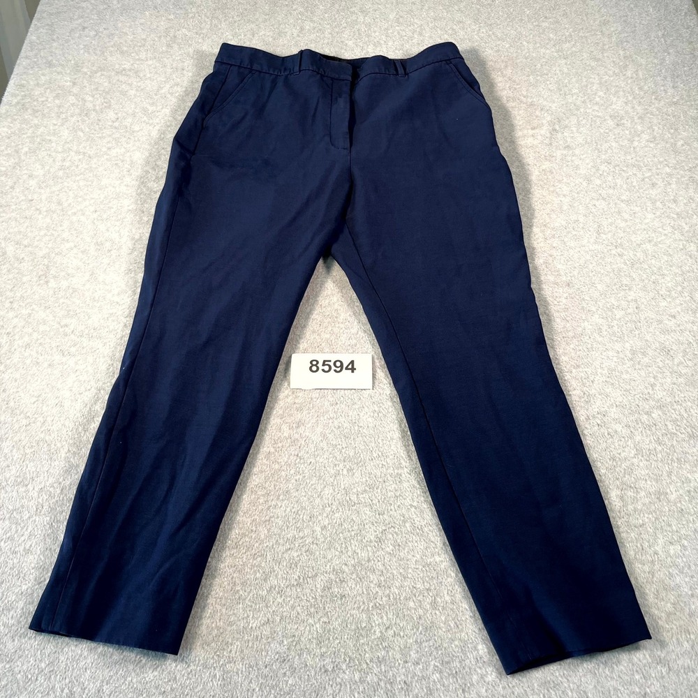 White House Black Market Elle Slim Dress Pants Womens 14 Navy Blue Business